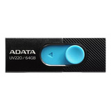 Memoria Usb Adata Uv220 64gb 2.0 Negro Y Azul