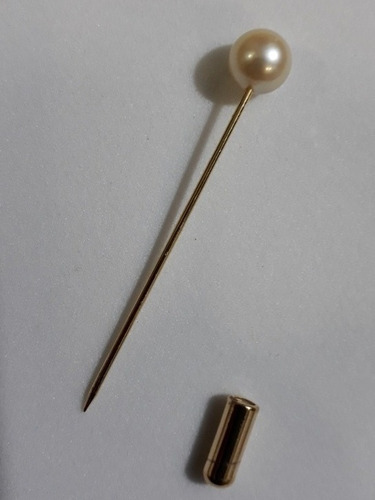 Pin Alfinete De Gravata Lapela Pérola De 7mm Banho Ouro 18k 