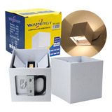 Paquete De 2 Arbotantes Led Cubo Blanco Exterior 3000k