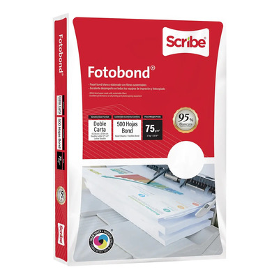Papel Fotobond Scribe Blanco Doble Carta 500 Hojas 75g\u002Fm² 11x17\