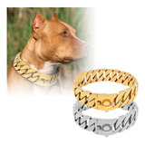 Collares De Acero Inoxidable For Perros Grandes - Oro Plata