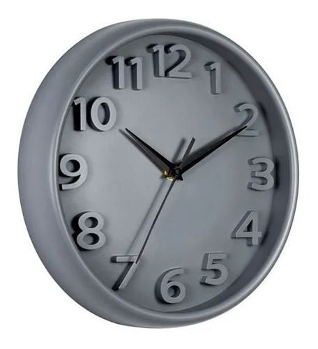 Reloj De Pared Moderno Gris 26 Cm Cocina Relieve Vonne