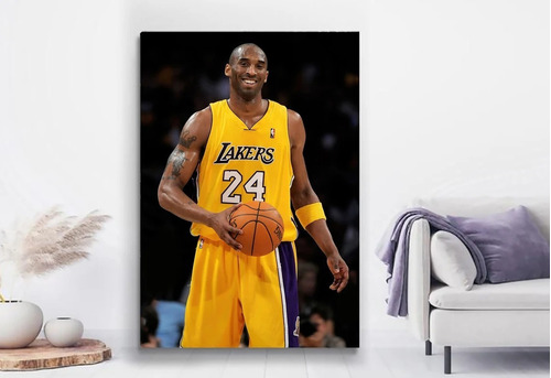 Quadro Em Canvas Kobe Bryant Lakers Decoração Sala De Jogos