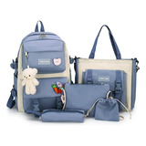 Mochila Bolsa Escolar Juvenil Bag Unissex Kit Escolar Kawaii