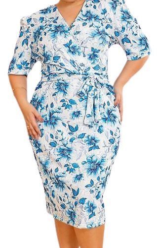 Vestido Feminino Plus Size Casual Midi Moda Evangélica Verão