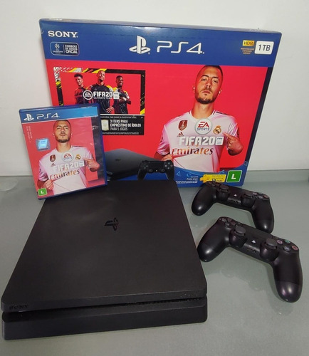 Playstation 4 Slim 1tb + Fifa 20 + 2 Controles