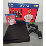 Playstation 4 Slim 1tb + Fifa 20 + 2 Controles