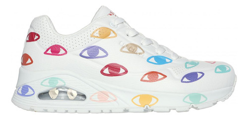 Zapatilla Mujer Uno Many Eyes Blanca Skechers