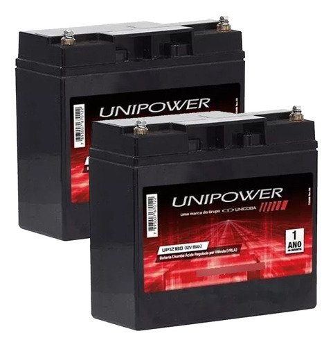 2bateria Unipower 12v - 18ah  Up12180 P/ Nobreaks, Telecom