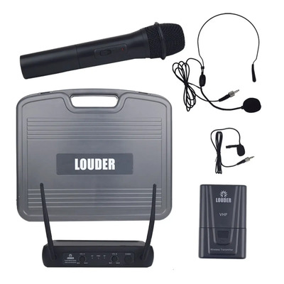 Micrófono Inalámbrico Louder KADISOCASE Diadema Mano Solapa Negro Conferencias | Envío gratis
