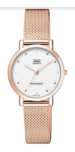 Reloj Q&q Dama Pulso En Malla Oro Rosa 