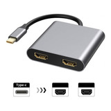 Adaptador Tipo C A 2 Hdmi 4k Para Macbook