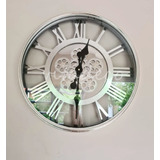 Reloj De Pared Engranajes En Movimiento Grande Deco
