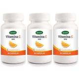 3 Vitamina C 1000mg - 180 Capsulas - 6 Meses Tratamiento