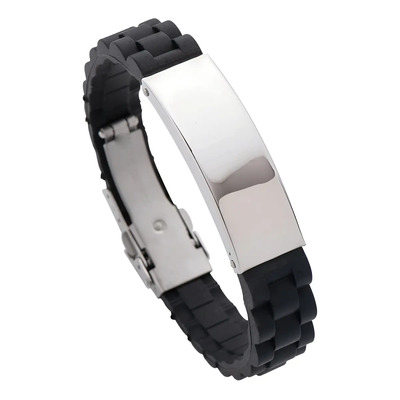 Brazalete Hombre, Pulsera Acero Inoxidable, Regalos Luckman Plata 10 Cm