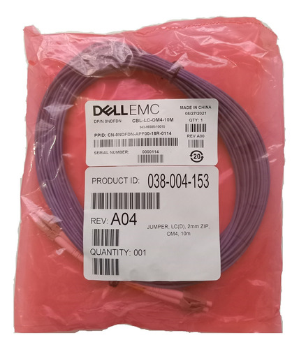 Dell Emc Networking Cable, Om4 Lc/lc Cable De Fibra De 10mts