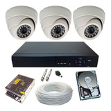 Kit Circuito Residencial 3 Câmeras Dome Full Hd Dvr 4ch P2p