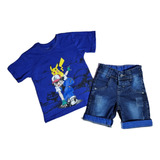 Conjunto Infantil Pokemon Pikachu Com Bermuda