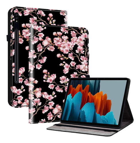 Funda De Piel Color Ciruela Para Samsung Galaxy Tab S7/s8