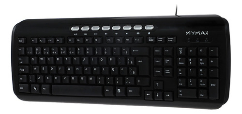 Teclado Multimidia Premium C/ Fio Abnt2 Mymax Mks6350 Cor De Teclado Preto Idioma Português Brasil