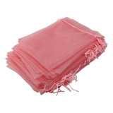 100 Bolsas Grandes De Organza Rosa Rubor, Bolsa De Regalo De