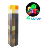 Lampara Antorcha Minecraft Led Rgb 4 Colores Recargable 