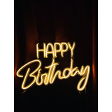 Cartel Neon Led Happy Birthday 50 X 40cm.