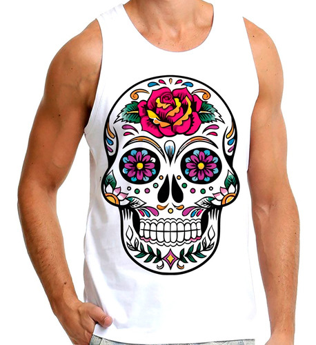 Camiseta Masculina Regata Caveira Mexicana 3