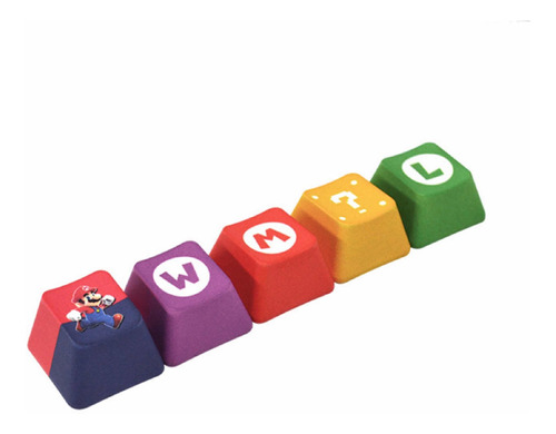 Mario Keycaps Oem Teclas De Sublimación Pbt 5 Teclas Wasd