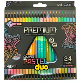 Lapices Colores Tryme Pastel Duo Premium 4.0mm Caja C/24