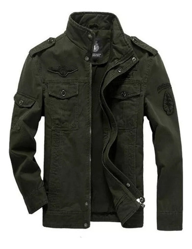 Chaqueta Militar Casual De Algodón Para Hombre, Color Caqui