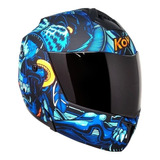 Casco Para Moto Rebatible Kov Stealth  Azul  Tlatoani Talla M 