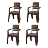 Set 4 Sillas Terraza Classic C/brazo Roble Livingood