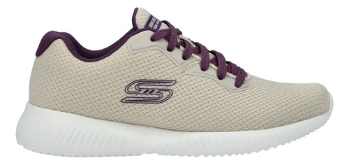 Tenis Skechers Casual Bobs Squad Mujer Beige