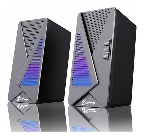 Parlantes Xinua Tb Gamer Pc Luz Rgb Bluetooth Auxiliar Usb