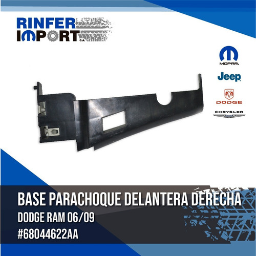 Base Parachoque Delantero Derecho Dodge Ram 06-09 68044622aa Foto 2