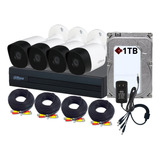 Kit 4 Cámara 2mp Policarbonato+dvr 4ch 1080p+disco Duro 1tb