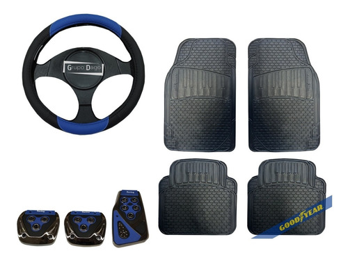 Cubre Alfombra 4 P Volante Goodyear Pedalera Para Fiat Siena