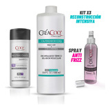 Kit X3 Reparacion Cauterizador + Shampoo Limpieza +anti Friz