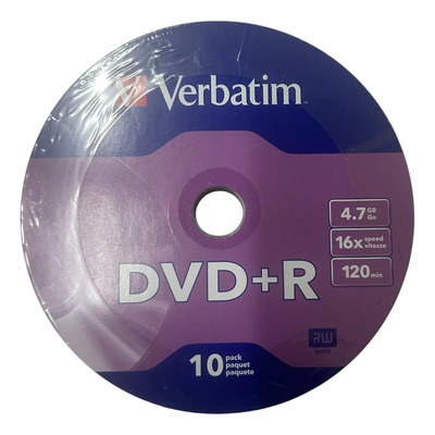 Dvd+r Verbatim 16x - Disco Virgen Sin Impresión 10 Discos | MercadoLibre