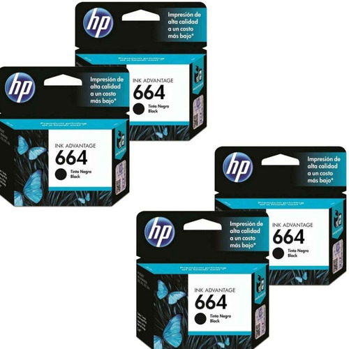 Combo 4 Cartuchos Tinta Hp 664 Negro F6v29al Original Kt