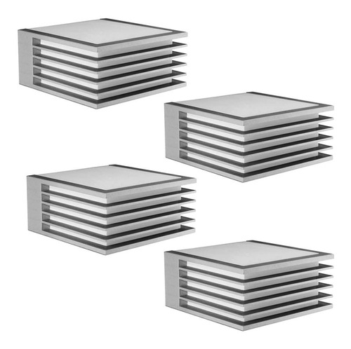 Pack X 4 Aplique Bidireccional Polipropileno Plástico Difusor Con Rejas Pared Exterior Interior Deco Color Gris