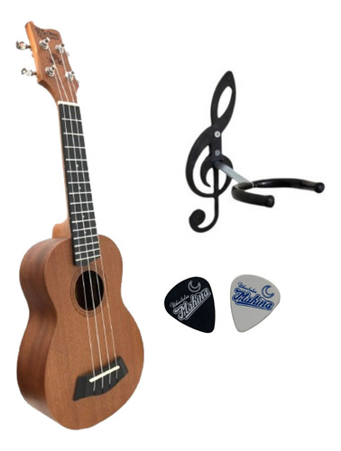 Ukulele Soprano Mahina 21k T. Blindada + Suporte Clave 