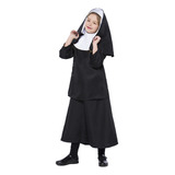 Vestido De Monja Negro Para Niños Con Capucha  Conjunto De D