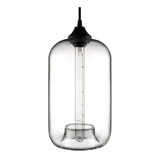 Lampara Colgante Vidrio Transparente Tomlin Tubo Led E27