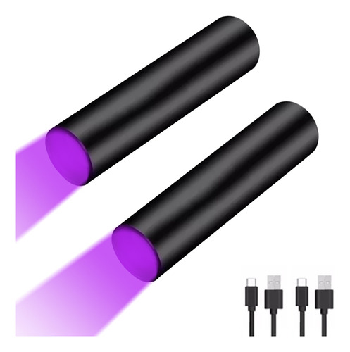 Linterna Ultravioleta Uv 2pcs,lampara De Luz Negra Portátil 