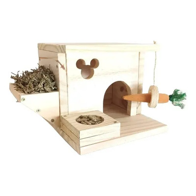 Kit Casinha Para Hamster + Porta Feno Porta Ração E Legume   | Parcelamento sem juros