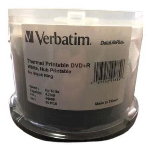 Verbatim Dvd-r 4.7gb 16x Datalifeplus White Thermal Printabl
