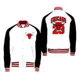 Chamarra Varsity De Chicago Bulls Blanco Y Negro