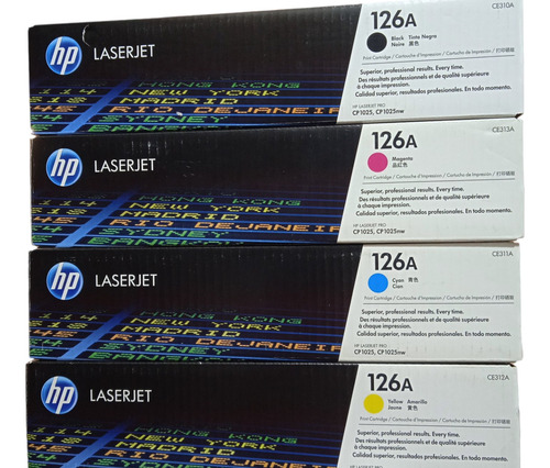 Kit De 4 Toner Hp 126a Original Ce310a,ce311a,ce312a,ce313a.